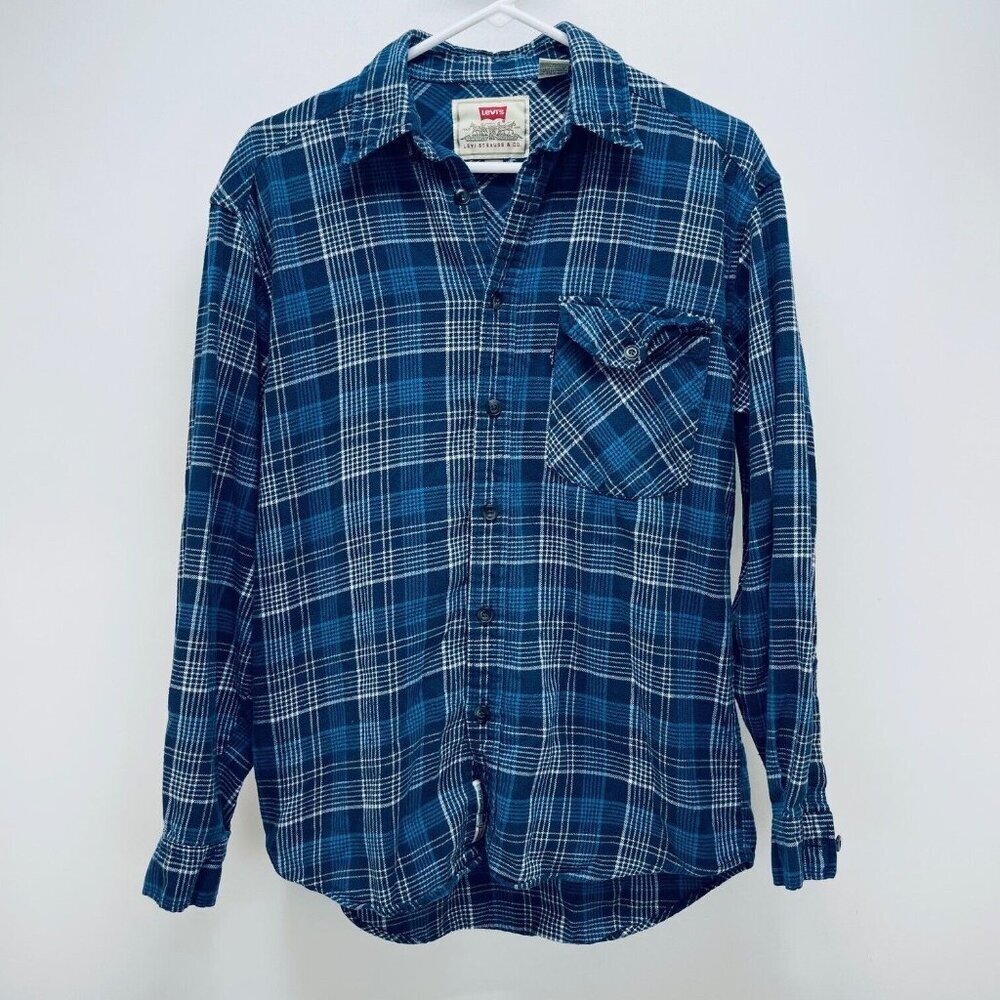Levi's Long Sleeve Plaid Western Shirt Men's Size S Button Up Front Pocket